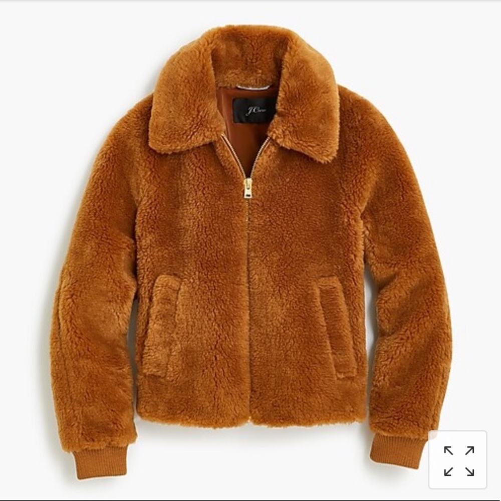 J Crew Plush Fleece Bomber Jacket - NWOT, Small